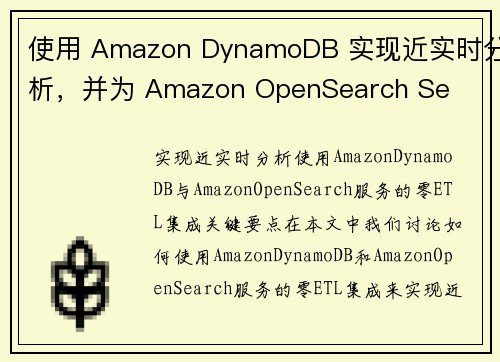 使用 Amazon DynamoDB 实现近实时分析，并为 Amazon OpenSearch Se